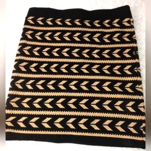Bodycon Forever 21 bodycon knit Gold Black Skirt Womens M
